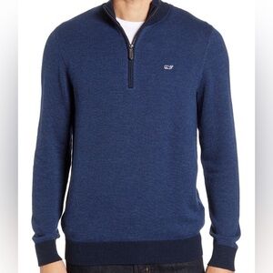 Vineyard Vines Mens Hamilton Half Zip Sweater XL Deep Bay